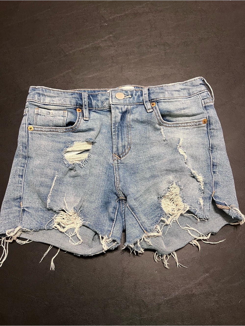 Dear John Light Blue Distressed Denim Cutoff Shorts